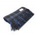 100% Wool Blanket/Throw/Rug - Charcoal Blue & Purple Check